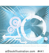 Vector Illustration of a White, Gray and Blue Internet Background by AtStockIllustration