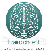 Vector Illustration of a White Human Brain in a Circle over Sample Text by AtStockIllustration