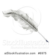 Vector Illustration of a White Plume Feather Quill Pen by AtStockIllustration