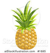 Vector Illustration of a Whole Organic Pineapple by AtStockIllustration