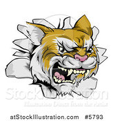 Vector Illustration of a Wild Cat Breaking Through a Wall by AtStockIllustration