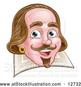 Vector Illustration of a William Shakespeare over a Page by AtStockIllustration