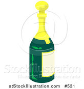 Vector Illustration of a Wine, Champagne or Apple Cider Bottle by AtStockIllustration