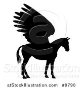 Vector Illustration of a Winged Pegasus Horse in Profile by AtStockIllustration