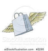Vector Illustration of a Winged Shopping Bag by AtStockIllustration