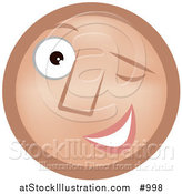Vector Illustration of a Winking Emoticon - Tan Version by AtStockIllustration