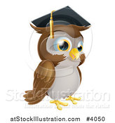 Vector Illustration of a Wise Professor Owl Wearing a Graduation Cap by AtStockIllustration