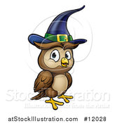 Vector Illustration of a Witch Owl Wearing a Hat by AtStockIllustration