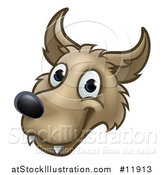 Vector Illustration of a Wolf Face Mascot from the Three Little Pigs Story by AtStockIllustration