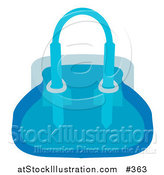 Vector Illustration of a Woman's Blue Purse Hand Bag by AtStockIllustration