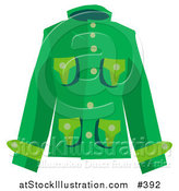 Vector Illustration of a Woman's Green Coat by AtStockIllustration