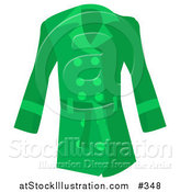 Vector Illustration of a Woman's Long Green Coat by AtStockIllustration