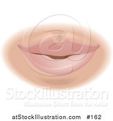 Vector Illustration of a Woman's Pink Lips and Mouth by AtStockIllustration