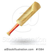 Vector Illustration of a Wooden Cricket Bat with a Red Handle by AtStockIllustration