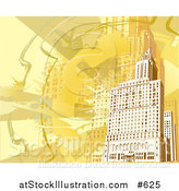 Vector Illustration of a Yellow and Orange Toned Building Background by AtStockIllustration