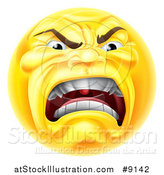 Vector Illustration of a Yellow Angry Screaming Emoji Emoticon Smiley by AtStockIllustration