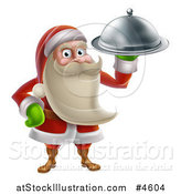 Vector Illustration of a Young Santa Claus Holding a Food Platter by AtStockIllustration