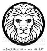 Vector Illustration of a Zodiac Horoscope Astrology Leo Lion Circle Design in Black and White by AtStockIllustration