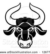Vector Illustration of a Zodiac Horoscope Astrology Taurus Bull Design in Black and White by AtStockIllustration