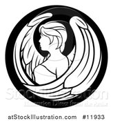 Vector Illustration of a Zodiac Horoscope Astrology Virgo Circle Design in Black and White by AtStockIllustration