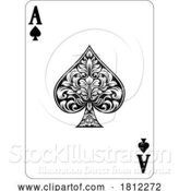 Vector Illustration of Ace of Spades Design from Deck of Playing Cards by AtStockIllustration