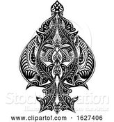 Vector Illustration of Ace of Spades Icon Shape Abstract Pattern by AtStockIllustration