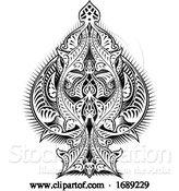 Vector Illustration of Ace of Spades Icon Shape Abstract Pattern by AtStockIllustration