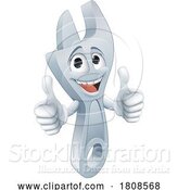 Vector Illustration of Adjustable Wrench Mascot Holding up Thumbs by AtStockIllustration