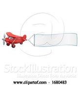 Vector Illustration of Airplane Pulling Banner Character by AtStockIllustration