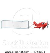 Vector Illustration of Airplane Pulling Banner Character by AtStockIllustration