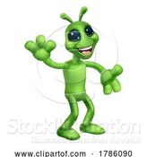 Vector Illustration of Alien Cute Little Green Guy Martian Mascot by AtStockIllustration