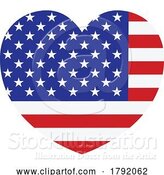 Vector Illustration of American America Flag Heart Concept by AtStockIllustration