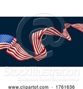 Vector Illustration of American Flag Engraved Vintage Woodcut Style by AtStockIllustration