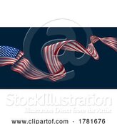 Vector Illustration of American Flag Engraved Vintage Woodcut Style by AtStockIllustration