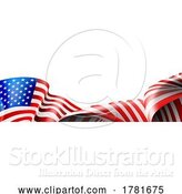 Vector Illustration of American Flag Fourth July Patriotic Frame Border by AtStockIllustration