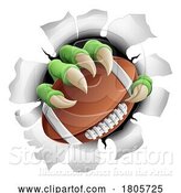 Vector Illustration of American Football Ball Claw Monster Animal Hand by AtStockIllustration