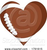 Vector Illustration of American Football Ball Heart Shape Concept by AtStockIllustration