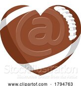 Vector Illustration of American Football Ball Heart Shape Concept by AtStockIllustration