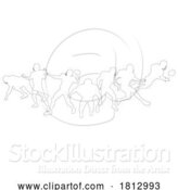 Vector Illustration of American Football Silhouette Player Silhouettes by AtStockIllustration