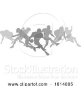 Vector Illustration of American Football Silhouette Player Silhouettes by AtStockIllustration