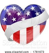 Vector Illustration of American Heart with a Banner by AtStockIllustration