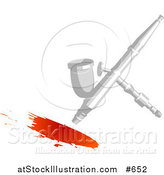 Vector Illustration of an Airbrush Spraying Red Paint by AtStockIllustration
