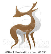 Vector Illustration of an Alert Stag Deer Buck by AtStockIllustration