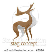 Vector Illustration of an Alert Stag Deer Buck over Sample Text by AtStockIllustration