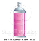 Vector Illustration of an Aluminum Bottle of Hair Spray with a Blank Pink Label by AtStockIllustration