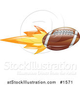 Vector Illustration of an American Football on Fire by AtStockIllustration