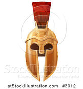 Vector Illustration of an Ancient Bronze Corinthian or Spartan Helmet by AtStockIllustration