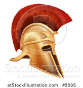 Vector Illustration of an Ancient Bronze Corinthian Spartan Helmet by AtStockIllustration