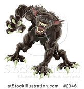 Vector Illustration of an Attacking Werewolf by AtStockIllustration