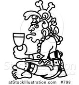 Vector Illustration of an Aztec Man Drinking from a Cup by AtStockIllustration